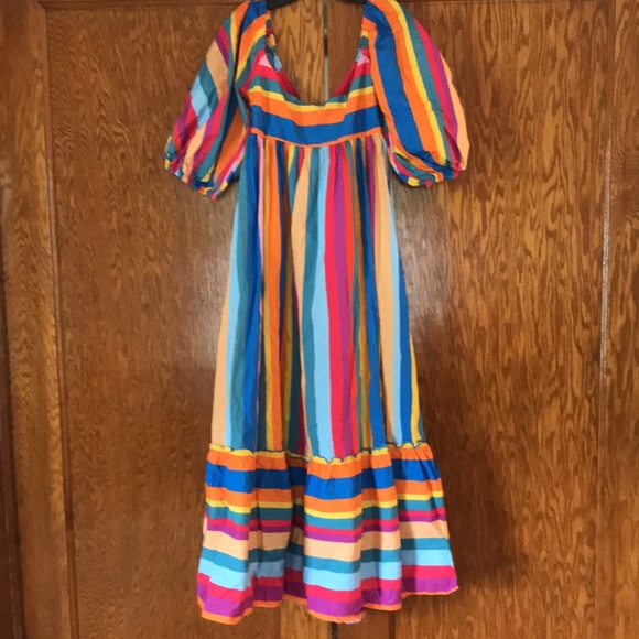 🎉HP🎉 Farm Rio Striped Scarf Maxi Dress Size M - Picture 12 of 14